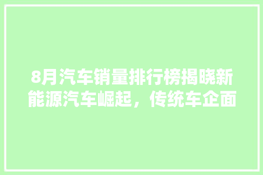 8月汽车销量排行榜揭晓新能源汽车崛起，传统车企面临挑战  第1张