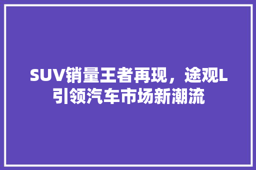 SUV销量王者再现，途观L引领汽车市场新潮流  第1张