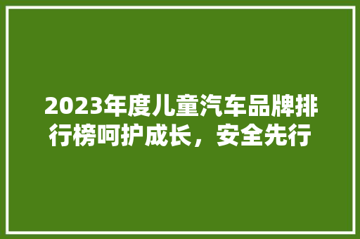2023年度儿童汽车品牌排行榜呵护成长，安全先行