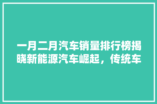 一月二月汽车销量排行榜揭晓新能源汽车崛起，传统车企转型升级