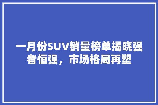 一月份SUV销量榜单揭晓强者恒强，市场格局再塑  第1张