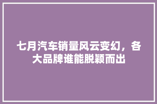 七月汽车销量风云变幻，各大品牌谁能脱颖而出  第1张