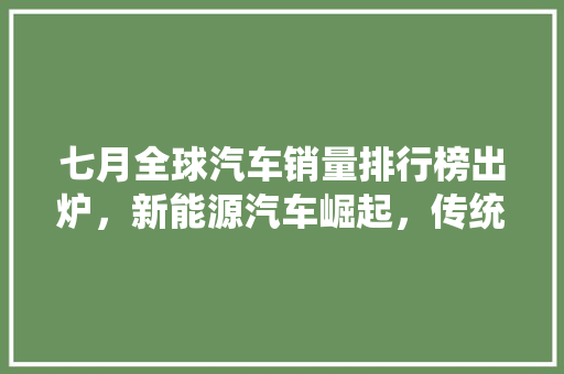 七月全球汽车销量排行榜出炉，新能源汽车崛起，传统车企面临挑战  第1张
