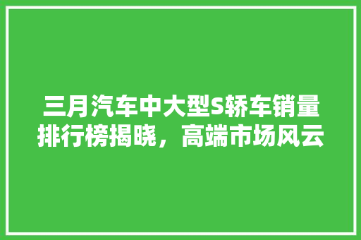 三月汽车中大型S轿车销量排行榜揭晓，高端市场风云再起