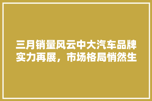 三月销量风云中大汽车品牌实力再展，市场格局悄然生变