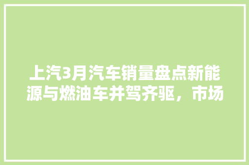 上汽3月汽车销量盘点新能源与燃油车并驾齐驱，市场格局再创新高