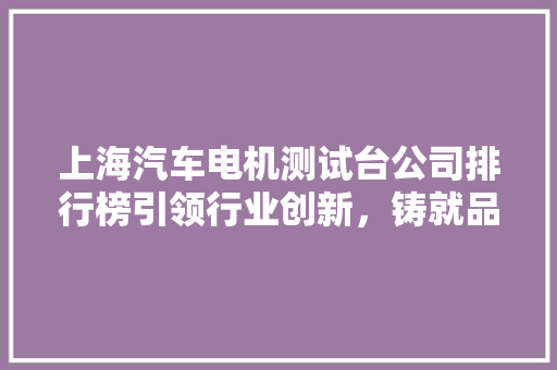 上海汽车电机测试台公司排行榜引领行业创新，铸就品质未来
