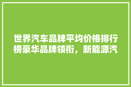 世界汽车品牌平均价格排行榜豪华品牌领衔，新能源汽车崛起  第1张