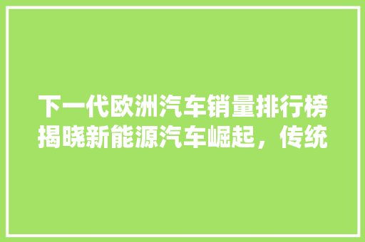 下一代欧洲汽车销量排行榜揭晓新能源汽车崛起，传统巨头面临挑战