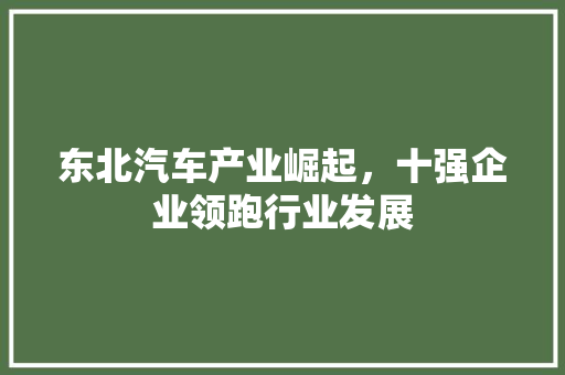 东北汽车产业崛起，十强企业领跑行业发展