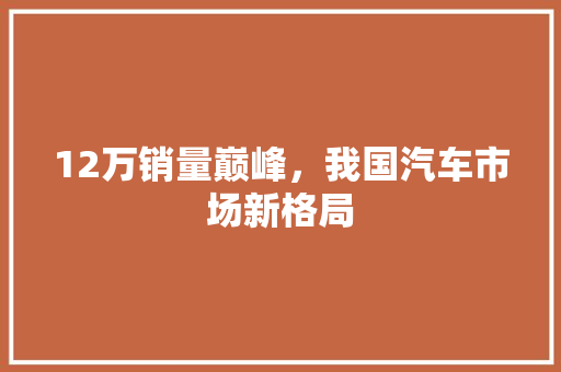 12万销量巅峰，我国汽车市场新格局