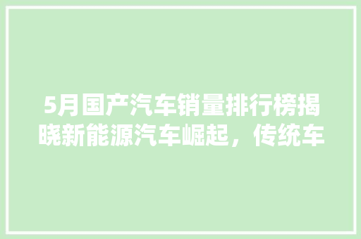 5月国产汽车销量排行榜揭晓新能源汽车崛起，传统车企持续发力