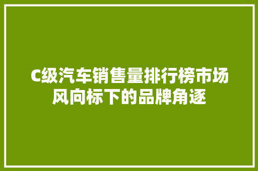 C级汽车销售量排行榜市场风向标下的品牌角逐  第1张