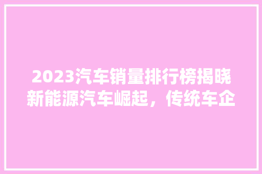 2023汽车销量排行榜揭晓新能源汽车崛起，传统车企面临挑战  第1张