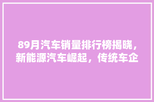 89月汽车销量排行榜揭晓，新能源汽车崛起，传统车企面临挑战