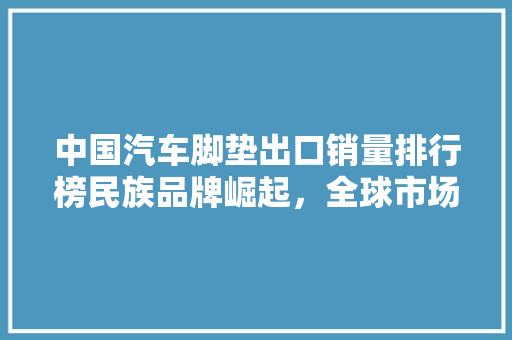 中国汽车脚垫出口销量排行榜民族品牌崛起，全球市场崭露头角