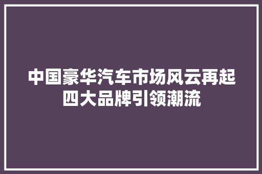 中国豪华汽车市场风云再起四大品牌引领潮流
