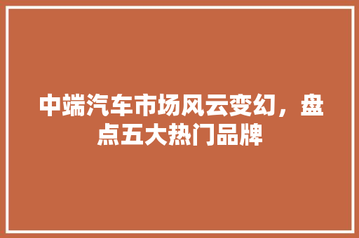 中端汽车市场风云变幻，盘点五大热门品牌