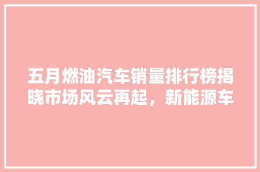 五月燃油汽车销量排行榜揭晓市场风云再起，新能源车型崛起