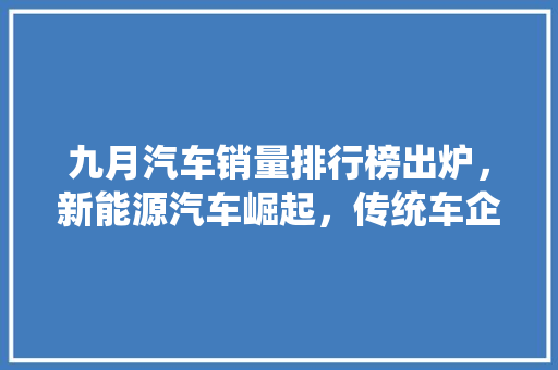 九月汽车销量排行榜出炉，新能源汽车崛起，传统车企面临挑战
