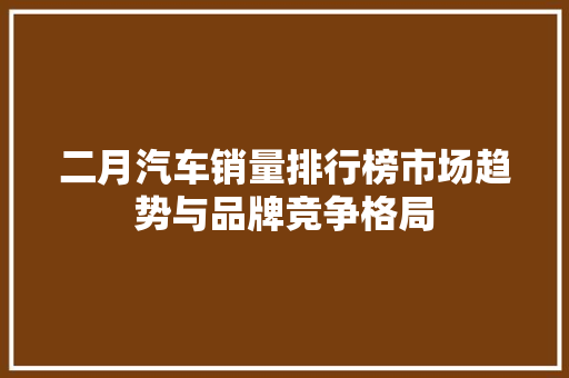 二月汽车销量排行榜市场趋势与品牌竞争格局