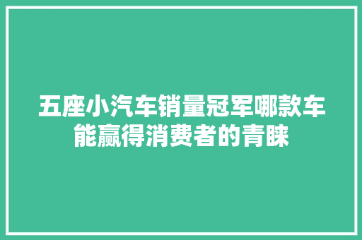 五座小汽车销量冠军哪款车能赢得消费者的青睐