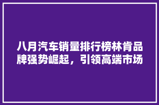 八月汽车销量排行榜林肯品牌强势崛起，引领高端市场新潮流