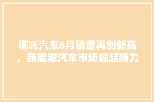 哪吒汽车6月销量再创新高，新能源汽车市场崛起新力量