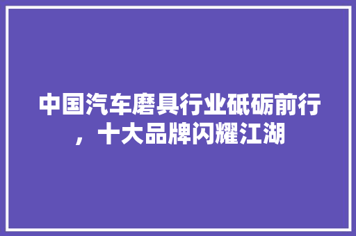 中国汽车磨具行业砥砺前行，十大品牌闪耀江湖