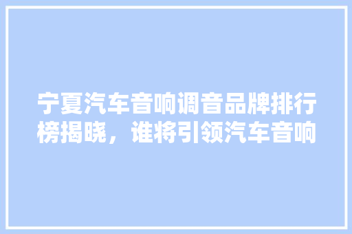 宁夏汽车音响调音品牌排行榜揭晓，谁将引领汽车音响新潮流