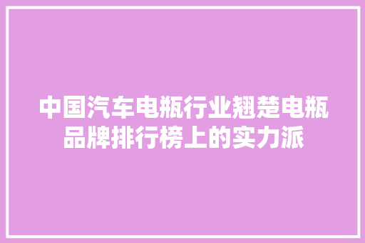 中国汽车电瓶行业翘楚电瓶品牌排行榜上的实力派