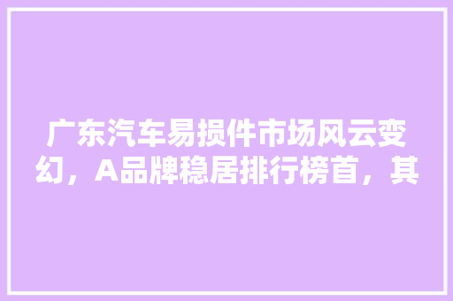 广东汽车易损件市场风云变幻，A品牌稳居排行榜首，其成功之路