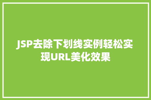 JSP去除下划线实例轻松实现URL美化效果 第1张 JSP去除下划线实例轻松实现URL美化效果 第1张
