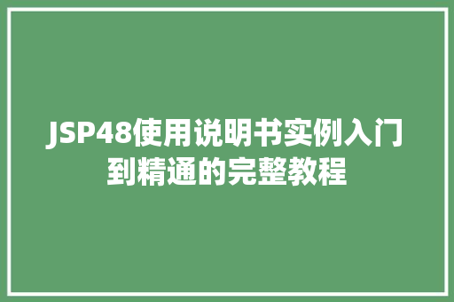 JSP48使用说明书实例入门到精通的完整教程