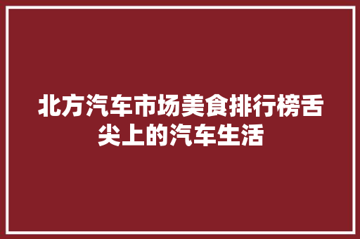 北方汽车市场美食排行榜舌尖上的汽车生活  第1张