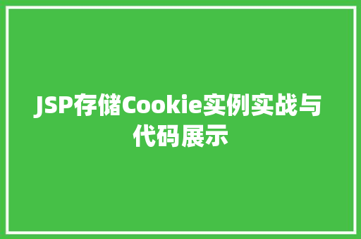JSP存储Cookie实例实战与代码展示