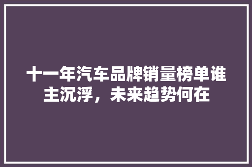十一年汽车品牌销量榜单谁主沉浮，未来趋势何在