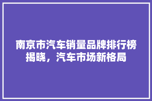 南京市汽车销量品牌排行榜揭晓，汽车市场新格局