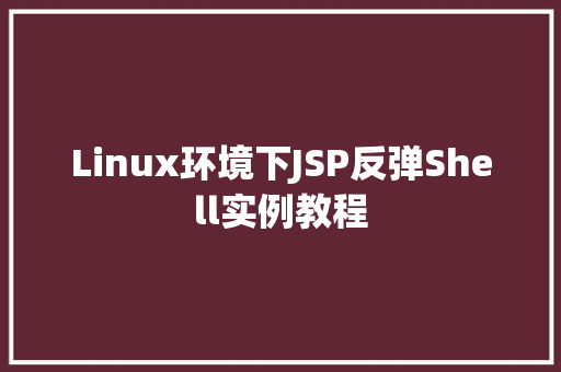 Linux环境下JSP反弹Shell实例教程