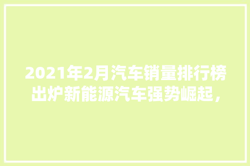 2021年2月汽车销量排行榜出炉新能源汽车强势崛起，传统车企面临挑战
