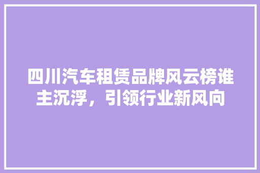 四川汽车租赁品牌风云榜谁主沉浮，引领行业新风向