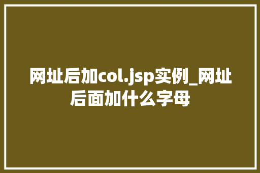 网址后加col.jsp实例_网址后面加什么字母
