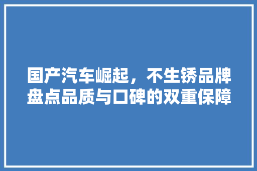 国产汽车崛起，不生锈品牌盘点品质与口碑的双重保障