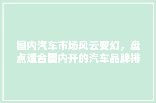 国内汽车市场风云变幻，盘点适合国内开的汽车品牌排行榜