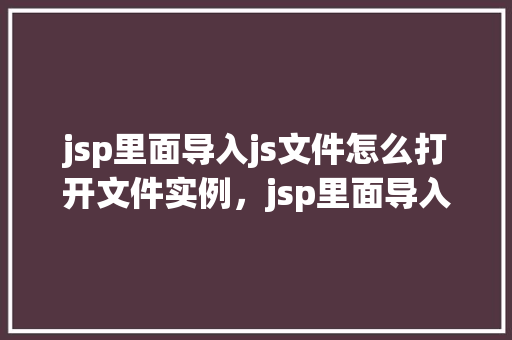 jsp里面导入js文件怎么打开文件实例，jsp里面导入js文件的方法实例