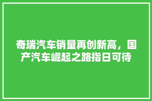 奇瑞汽车销量再创新高，国产汽车崛起之路指日可待  第1张