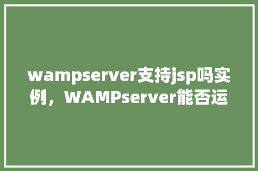wampserver支持jsp吗实例，WAMPserver能否运行jsp实例演示